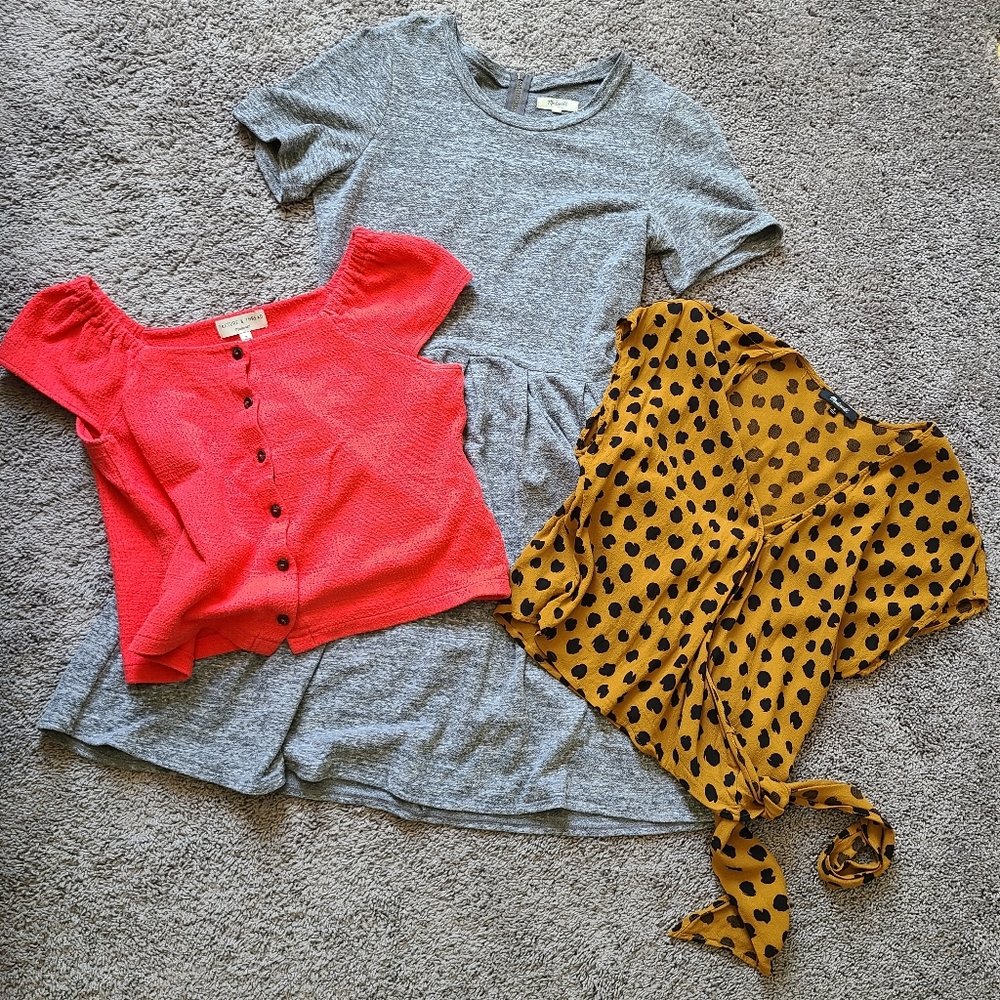 Madewell Size Medium Bundle 2 Tops, 1 Dress